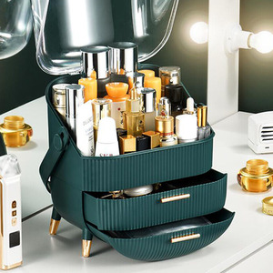 Makeup Storage Cosmetic Organiser Box - Green