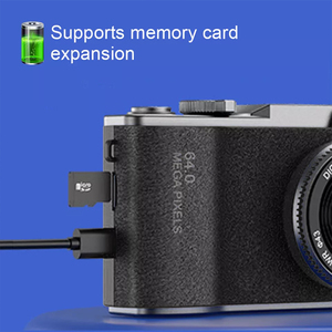 64MP HD Digital Camera with 2.4inch Screen - Black