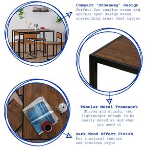 Industrial 2 Seater Breakfast Bar Set - Brown by Harbour Housewares