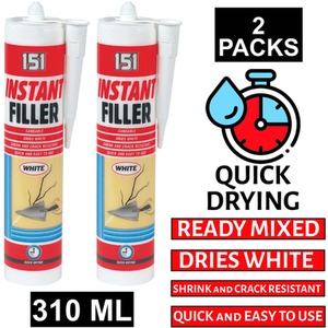 Instant Wall Filler Cartridge Dries White Crack Resistant - White / 620ml by 151