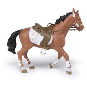 PAPO Horse and Ponies Winter Riding Girl Horse Toy Figure - Black by PAPO