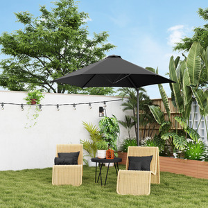 Outsunny 2.5M 360 degree Rotation Garden Cantilever Parasol - Black by Outsunny