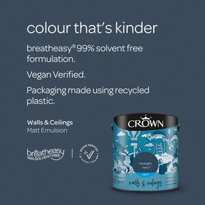 Crown Matt Emulsion - Midnight Navy / 2.5l by Crown Paints