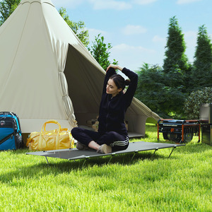 Outsunny Lightweight Camping Cot Portable Compact Sleeping Bed with Carry Bag by Outsunny