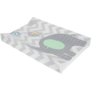Anti-Roll Wedge Baby Changing Mat - Elephant Chevron Grey / Elephant Chevron With Grey by Babycurls