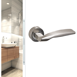 Solitude Satin Nickel Passage Door Lever Handles - Latch Kit - Satin Nickel by DecorAndDecor