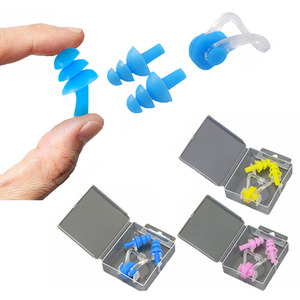 Set of 2 Waterproof Ear Plugs and Nose Clips - Yellow