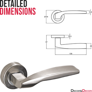 Solitude Satin Nickel Bathroom Door Lever Handles - Bathroom Kit - Satin Nickel by DecorAndDecor