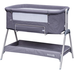 Snoozie Bedside Crib Storm Grey - Grey by Kinder Valley
