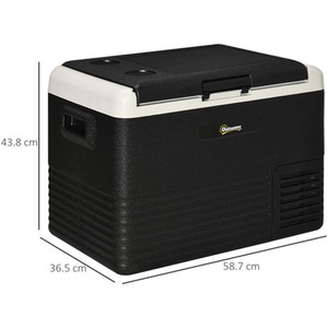 Outsunny Car Refrigerator, Portable Car Fridge Freezer - Grey and Black - 40L / 43.8cm by Outsunny