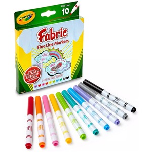Crayola Fabric Marker Set Fine Line Markers - Multicolour by Crayola