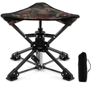 Swivel Hunting Chair Folding Camping Stool by Costway
