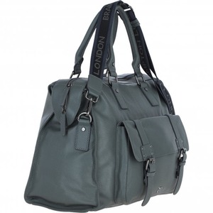 Brampton London Leather Weekender Bag - 64807 - Grey by Brampton London