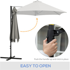 Outsunny 2.5M 360 degree Rotation Garden Cantilever Parasol by Outsunny