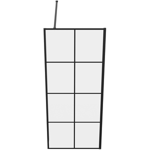 Black Walkin Shower Enclosure Easy Clean Grid Glass Shower Screen