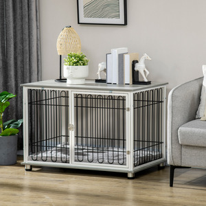 PawHut Dog Crate Furniture Side End Table with soft Washable Cushion by PawHut