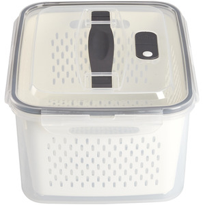 Livingandhome Set of 4 Fridge Storage Containers - Grayish White by Livingandhome