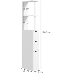HOMCOM Tall Bathroom Cabinet Bathroom Storage Cabinet with Drawers by HOMCOM
