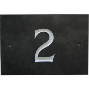 Black Slate Number 2 - Black by The house nameplate company