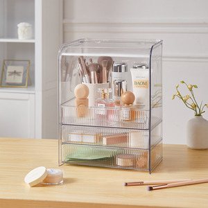 Clear Desktop Makeup Organiser with Two Drawers by komore