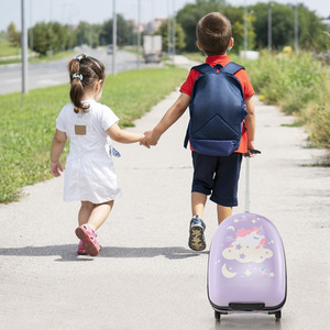 16'' Kids Carry-On Luggage-Purple - Purple by Costway