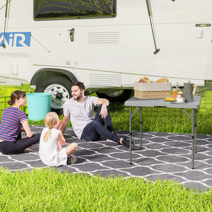 Outsunny 3ft Folding Camping Table - Dark Grey by Outsunny