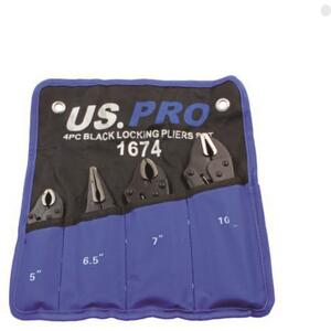 US PRO 4pc Black Locking Pliers Set 5