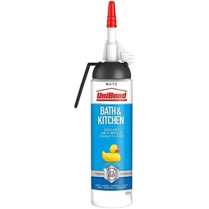 UniBond Mould Resistant Bath and Kitchen Silicone Sealant White, 104g - Buy 2 / 500g by UniBond