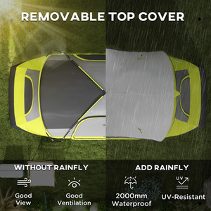 Outsunny Camping Tent with 2 Bedroom and Waterproof Rainfly by Outsunny