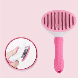 Ergonomic Pet Hair Removal Comb Brush - Pink by Dyzi
