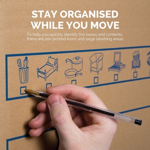 BANKERS BOX 10 Cardboard Moving Boxes Heavy Duty Double Wall Prime FastFold Box - Light Brown / 37L by BANKERS BOX