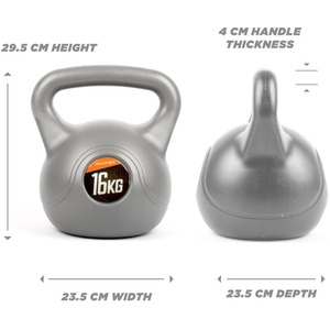Phoenix Fitness Vinyl Kettlebell - Grey / 16kg by Phoenix Fitness