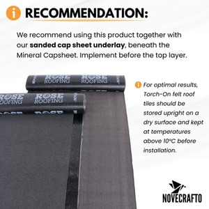 Premium Torch on Heavy Duty Roofing Felt Mineral Capsheet SBS Bitumen Membrane - Black by NOVECRAFTO