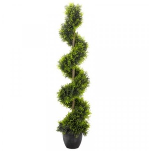 120cm Twirl Artificial Topiary Tree - Green by Garden Mile