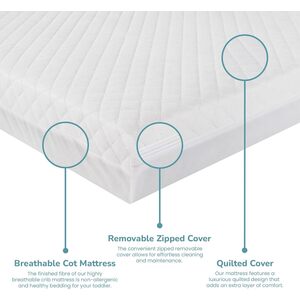 MotherPlus ECO Cot Bed Mattress (120x60x13cm) - White by MotherPlus