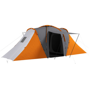 Outsunny 4-6 Man Tunnel Tent with 2 Bedroom and Living Area, Grey and Blue by Outsunny