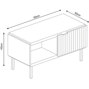Saxon 1-Door Coffee Table - Black