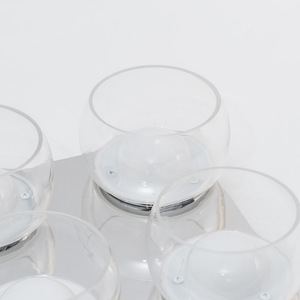 Alissa IP44 Integrated LED 4 Way Ceiling Light with Glass Shades - Silver by ValueLights