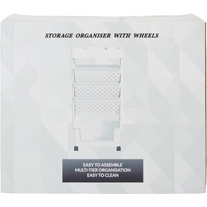 Storage Organiser With Wheels - White