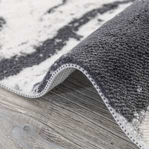 Nova Marble Silver Grey Bath Mat - Silver Grey and White