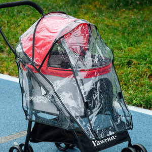 Rain Cover for Dog Pram Stoller with Front and Rear Entry - Transparent by PawHut
