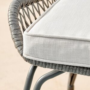 Outdoor Rattan Sofa - Lisbon Garden Sofa Chairs Table Set - Wicker and Cream - Grey by FurnitureboxUK