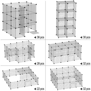 Metal Wire Pet Playpen - Black by PawHut