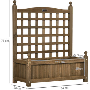 Outsunny Garden Planters with Trellis for Climbing Vines - Brown by Outsunny