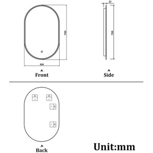 Oval Bathroom Mirror with LED Lights by AicaBathroom