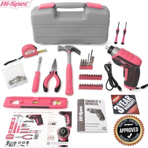 35 Piece 3.6V Cordless Power Screwdriver and Hand Tool Kit Set by Hi-Spec
