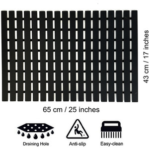 PVC Duckboard Shower Mat Vertical - Black by Nicoman