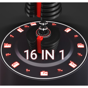 16 In 1 Quick Adjust Dumbbell Weight Set for Home Gym - Black by Yaheetech