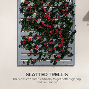 Outsunny Wall Mounted Plant Stands Set of 2 with Slatted Trellis by Outsunny