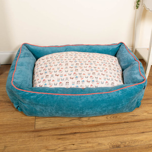 Patterned Anti Anxiety Dog Bed Medium Large - Blue by Ministry of pets